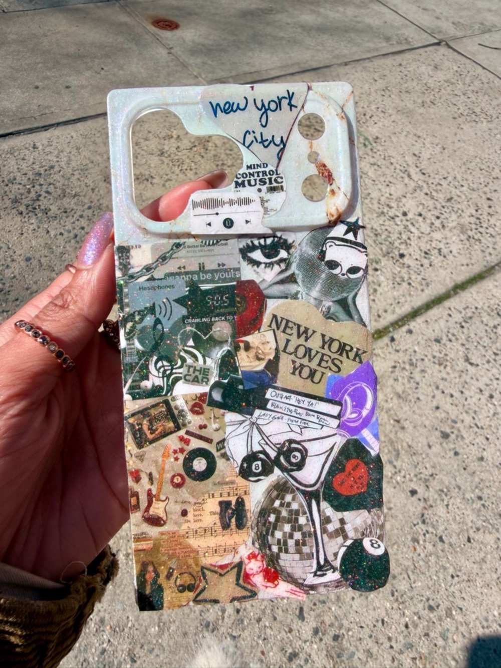 Handmade Collage Art IPhone 17 Pro Max Case - New York Loves You